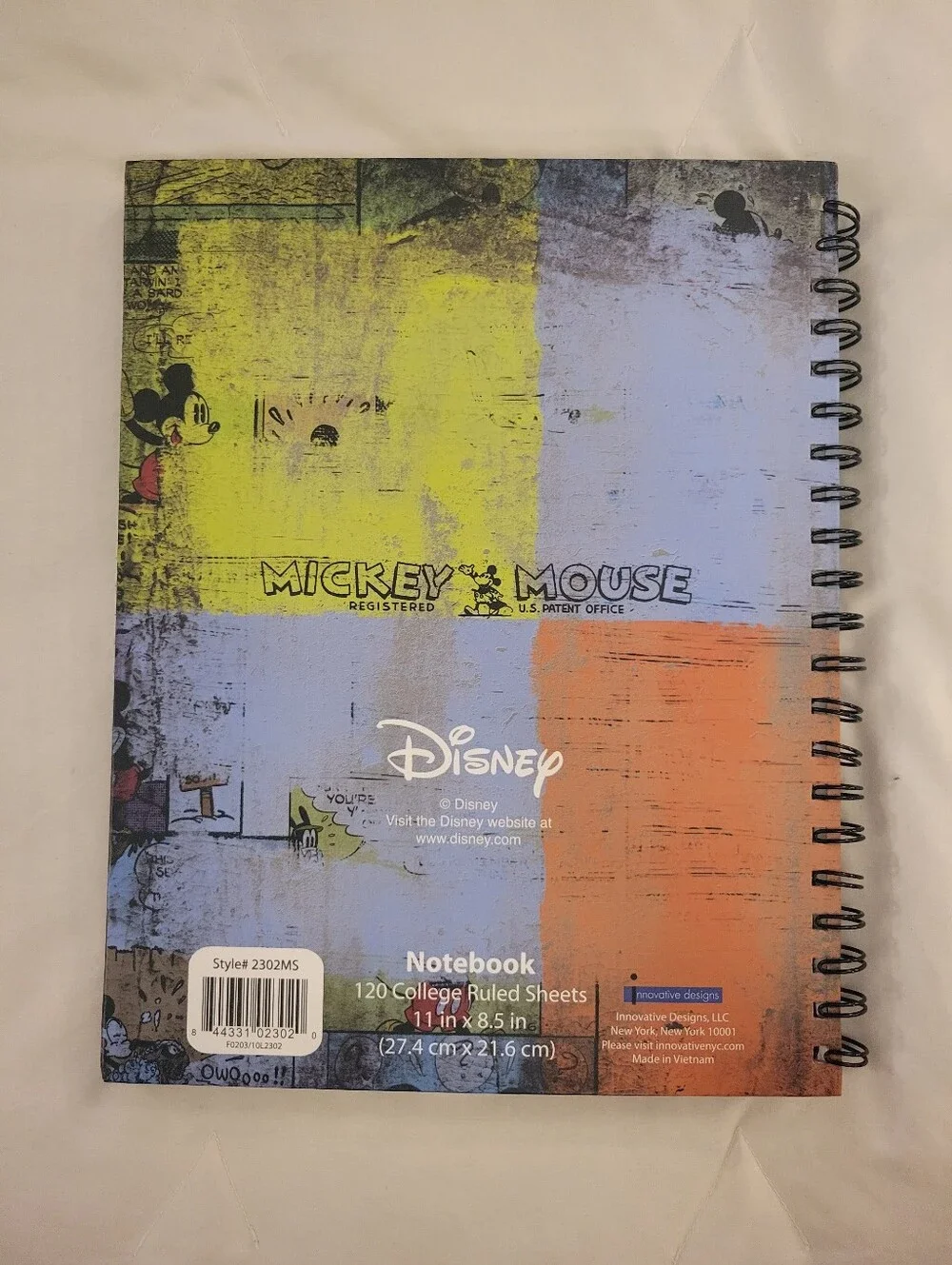 Disney Mickey Mouse Spiral Notebook - Stiff Cardboard Cover